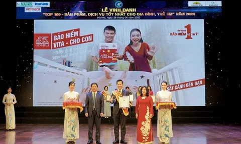 Generali được vinh danh tại giải thưởng “Top 100 sản phẩm dịch vụ tốt nhất cho gia đình và trẻ em” với sản phẩm VITA – Cho Con