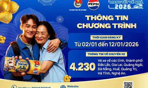 Chính thức mở cổng thông tin đăng ký Chương trình “Mang Tết về nhà” năm 2026 cho sinh viên, thanh niên công nhân và người lao động có hoàn cảnh khó khăn về quê đón Tết