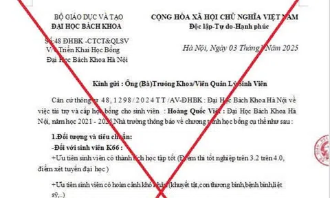 Giả mạo con dấu và chữ ký lãnh đạo Bộ GD&ĐT lừa đảo học bổng Đại học Bách khoa