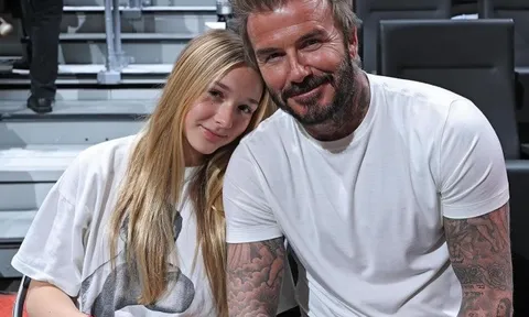 Con gái Beckham gây chú ý khi đi xem bóng rổ cùng bố