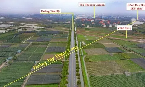 Tuyến đường Tây Thăng Long đoạn qua Đan Phương dài 5,8km được đầu tư gần 1.300 tỷ kết nối 5 quận, huyện phía Tây Hà Nội chính thức khởi công