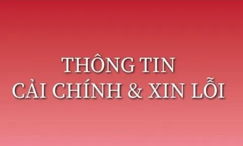 Thông tin cải chính, xin lỗi