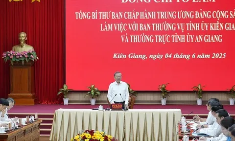 Tổng Bí thư Tô Lâm: Hợp nhất An Giang và Kiên Giang mở ra cơ hội tái cấu trúc hệ thống hạ tầng vùng