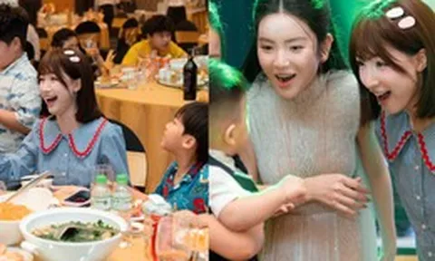 Ảnh nét căng Hòa Minzy dẫn Bo thúi đi sinh nhật con trai Quang Hải, màn đọ sắc với Chu Thanh Huyền mới gây sốt