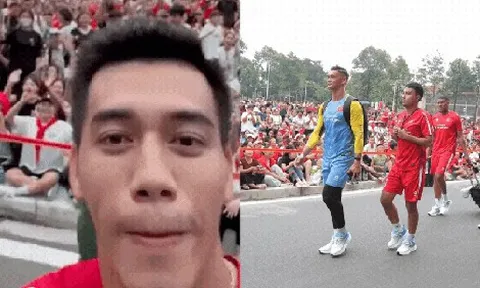 Tiến Linh háo hức khui trúng "sít rịt" cờ hoa phấp phới, Đức Huy choáng ngợp trước dòng người đổ concert quốc gia