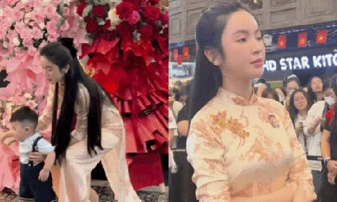 Con trai Quang Hải "đại náo" họp báo của Hoà Minzy, Chu Thanh Huyền trông con mệt bở hơi tai