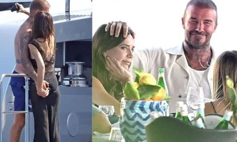 David Beckham bị paparazzi tóm dính "bàn tay hư" với Victoria trước mặt các con