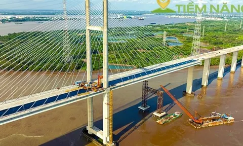 Ngắm cầu dây văng cao nhất Việt Nam sắp thông xe, siêu dự án 9 tỷ USD của tỷ phú Phạm Nhật Vượng được hưởng lợi