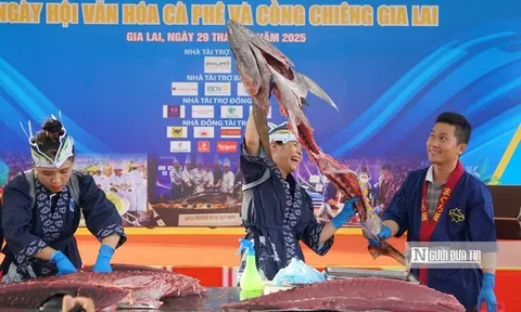 Gia Lai: Đặc sắc màn biểu diễn phi lê cá ngừ đại dương thu hút đông đảo du khách