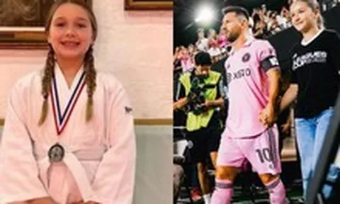 Harper Beckham: Công chúa nhà Becks thành thạo 5 môn thể thao, giành huy chương judo, nắm tay Messi ra sân bóng