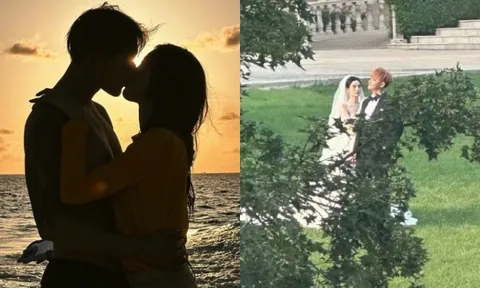 Lộ ảnh cưới bí mật của “anh sếp showbiz" và nàng thơ gen Z: Cô dâu khoe vai trần gợi cảm, hôn lễ thế kỷ sát lắm rồi!
