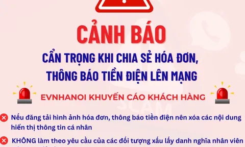 Cảnh báo rủi ro khi đăng hóa đơn tiền điện lên mạng