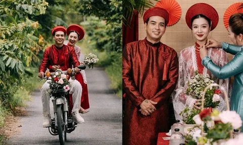 Lễ vu quy rước dâu bằng xe máy của Hồ Quang Hiếu và vợ người mẫu kém 17 tuổi ở Cà Mau