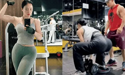 Angela Phương Trinh tập luyện "độ" vòng 3 với HLV Phạm Văn Mách, bảo sao body ngày càng căng đét