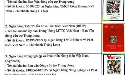 Danh sách tài khoản VietinBank, Vietcombank, BIDV, Agribank tiếp nhận ủng hộ khắc phục thiệt hại bão Bualoi, dành cho người đồng ý/không đồng ý sao kê công khai