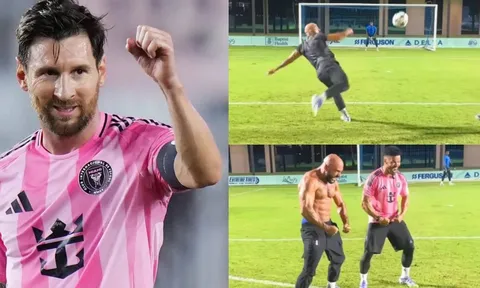Vệ sĩ của Messi gây chú ý với siêu phẩm vô lê