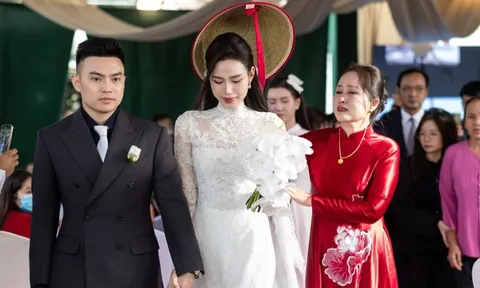 Mẹ Đỗ Hà không một nụ cười, gạt nước mắt khi đưa con gái về làm dâu hào môn