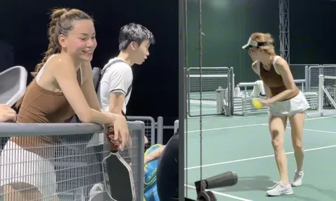Tóm dính Hồ Ngọc Hà trên sân pickleball: Đôi "kiếm Nhật" nhìn mê tít, mặt mộc chấm vội 0 điểm!