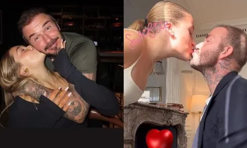 Tiểu thư Harper hôn má bố, David Beckham lại gây tranh cãi vì quá thân mật với con gái