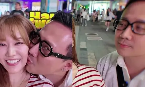 Trấn Thành liên tục hôn má Hari Won ở Hàn Quốc