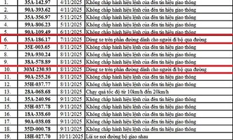 69 chủ xe dừng, đỗ không đúng quy định sau nhanh chóng nộp phạt nguội theo Nghị định 168