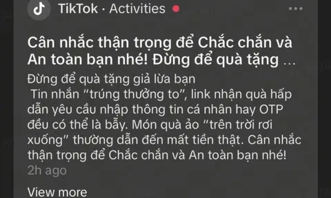 TikTok gửi cảnh báo lừa đảo trực tuyến trực tiếp trong ứng dụng