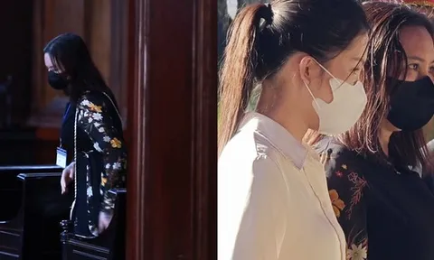 Mẹ Thuỳ Tiên ngồi lặng lẽ chờ phiên toà xét xử