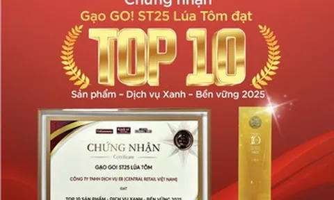 Gạo GO! ST25 lúa tôm vào top 10 sản phẩm bền vững