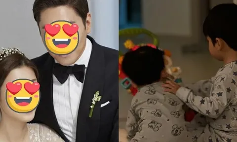 Cặp kiều nữ - chủ tịch chênh nhau 12 tuổi đẹp nhất showbiz khoe visual 2 quý tử: 2 nam thần tương lai là đây!