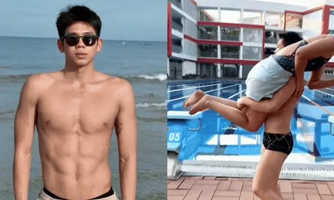 Nam thần bơi lội thế hệ mới Quang Thuấn khoe body 8 múi cực phẩm, vác bổng chị gái Ánh Viên hút triệu view