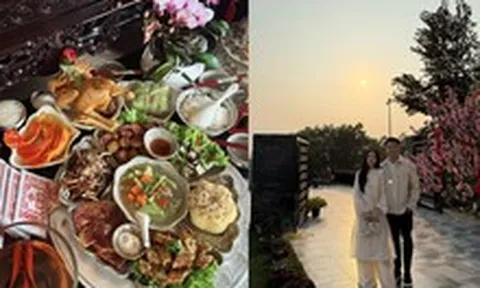 Vợ Thành Chung gây sốt với mâm cỗ cúng ông Công ông Táo chỉn chu đón Tết đầu tiên trong căn biệt thự mới