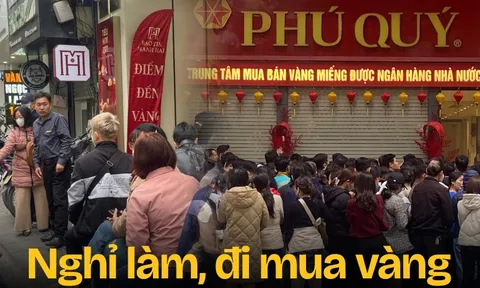 Tiệm vàng hôm nay: Dân văn phòng xin nghỉ Tết sớm đi mua vàng, xếp hàng từ sáng, đông như siêu thị