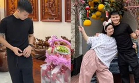 Quang Hải tất bật mang quà Tết biếu bố mẹ vợ