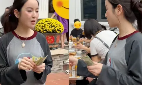 Chu Thanh Huyền cầm cả sấp 100k lì xì vẫn bị chê "keo kiệt" vì: Giàu như vậy phải cho 500k?