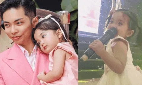 Lisa nhà Khánh Thi-Phan Hiển đáng yêu hết nấc trên vai bố, hơn 2 tuổi đã tự tin cầm mic, là "chị đại" trong nhà