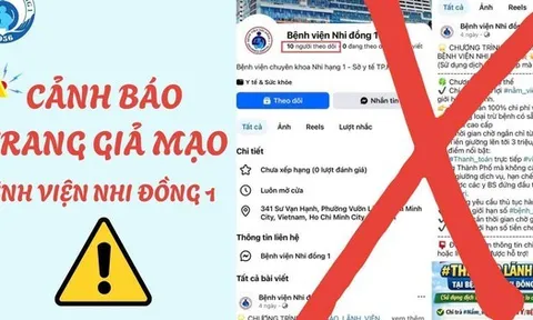 Bệnh viện Nhi Đồng 1 phát cảnh báo có trang fanpage giả mạo bệnh viện