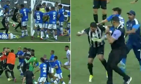 Trận đấu bạo lực nhất lịch sử bóng đá Brazil với 23 thẻ đỏ