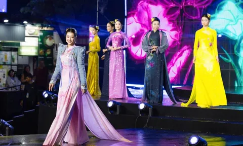 NTK Đỗ Trịnh Hoài Nam đưa nghệ thuật tranh đá quý lên áo dài Việt Nam