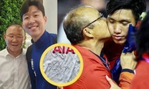 HLV Park Hang-seo gặp siêu sao Son Heung-min liền xin ngay 2 thứ cho Văn Hậu, Quế Ngọc Hải, bảo sao tình "bố con" mãi đậm sâu