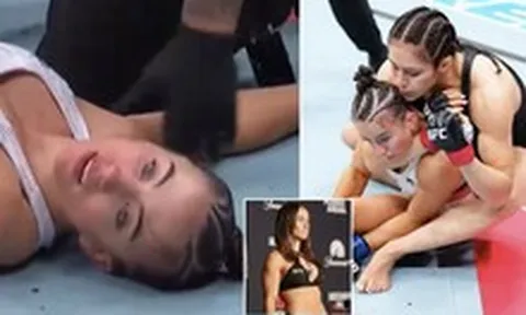 Nữ võ sĩ xinh như búp bê bị siết cổ đến bất tỉnh, nhân viên y tế phải lao vào cấp cứu ngay trên sàn đấu