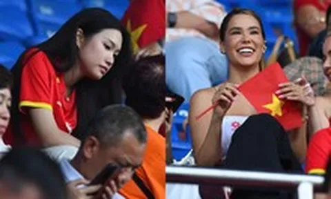 Doãn Hải My đọ sắc với vợ Hoàng Hên trên khán đài cổ vũ tuyển Việt Nam: Viusal xinh bất chấp cam thường!