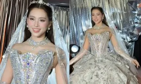 Không còn lời nào để khen cho nhan sắc của Hoa hậu Tiểu Vy khi làm cô dâu