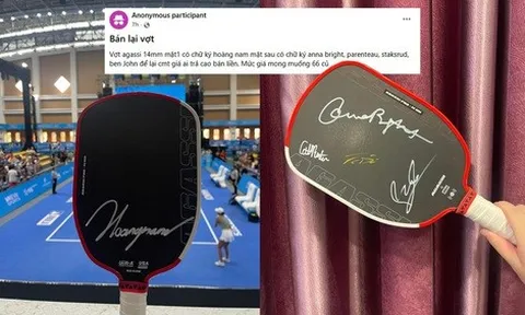 Fan Pickleball xin chữ ký của các tay vợt tại PPA Hà Nội về rao bán lại giá 66 triệu đồng