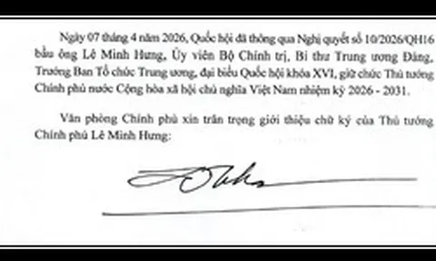 Giới thiệu chữ ký của Thủ tướng và các Phó Thủ tướng Chính phủ nhiệm kỳ 2026-2031