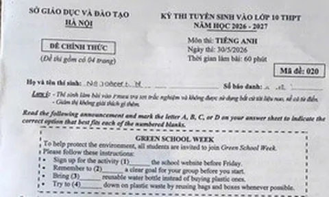 Đáp án môn tiếng Anh thi vào lớp 10 Hà Nội