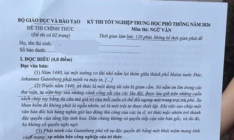 Giáo viên đánh giá đề thi môn Ngữ văn 2026 đòi hỏi tư duy thực chất