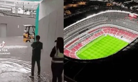 Xôn xao hình ảnh SVĐ huyền thoại Estadio Azteca xuất hiện tình trạng ngập nước chỉ 48 giờ trước lễ khai mạc World Cup 2026
