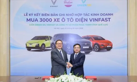 Taxi Quê Lụa mua thêm 2.000 ô tô điện VinFast thông qua Green SM