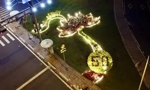 Biểu tượng bông sen dưới tuyến Metro số 1 tạo điểm nhấn kỷ niệm 50 năm TP mang tên Bác