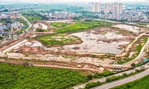 Cận cảnh hồ điều hòa hơn 30 ha đang thành hình ở cửa ngõ phía Đông Hà Nội